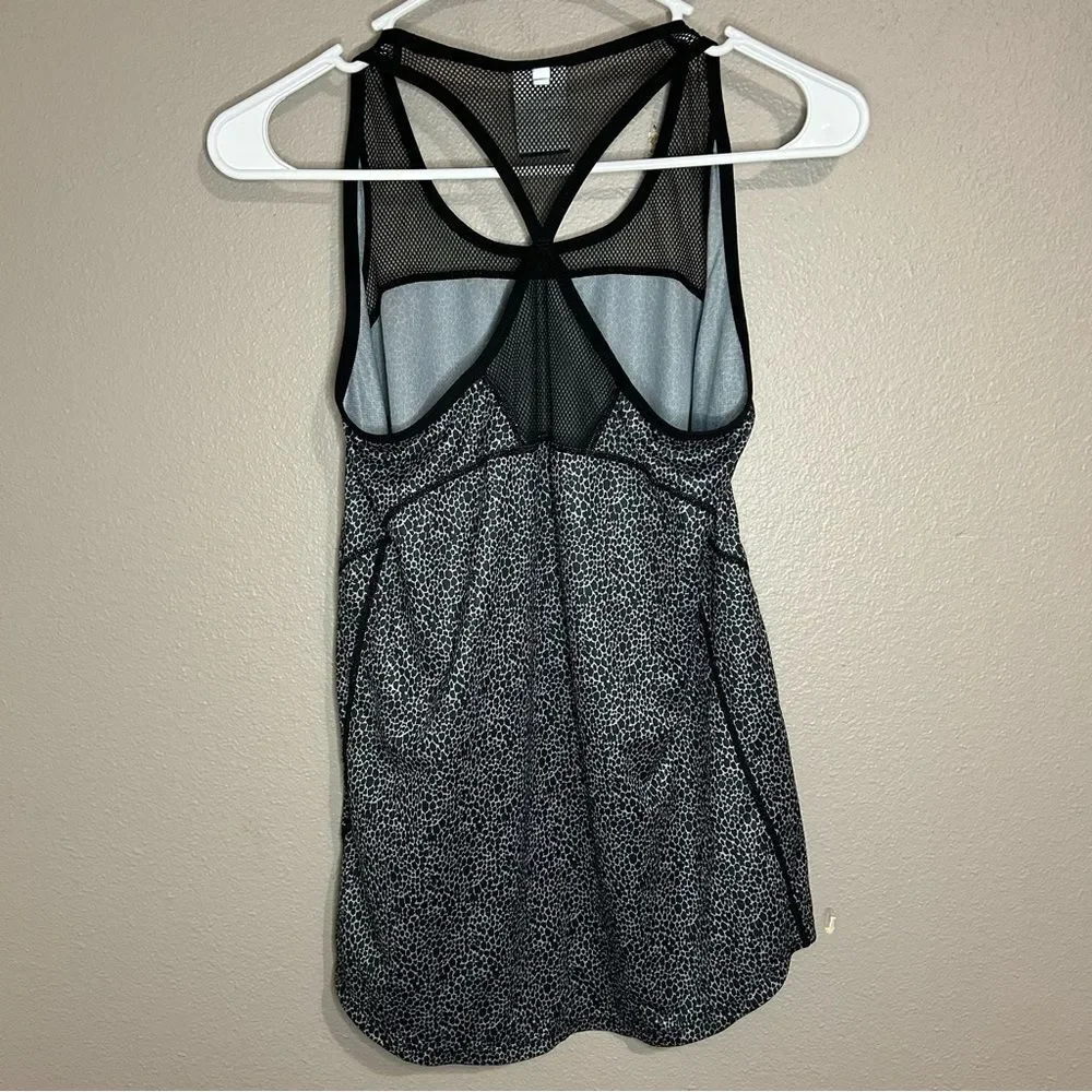 Nike y2k leopard print mesh racerback athletic tank top women’s size small